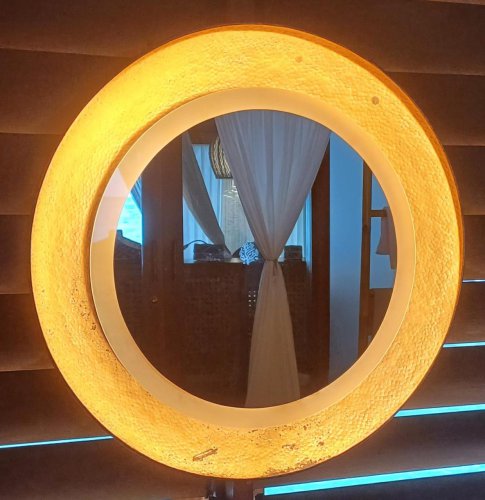 Cermin Dinding Tembaga Minimalis Bundar